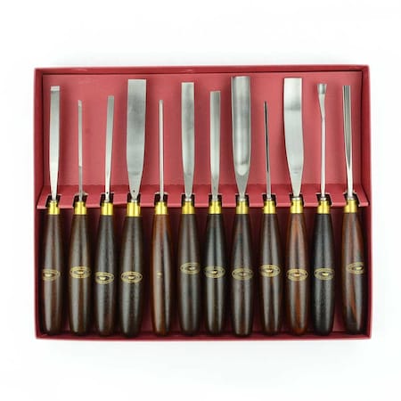 Crown Tools 12 Pieces Woodcarving Set - Display Cardboard Box 22410